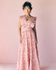 Peach Ruffled Long Dress