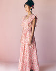 Peach Ruffled Long Dress