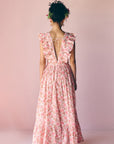 Peach Ruffled Long Dress