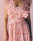 Peach Ruffled Long Dress