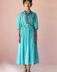 Blue Tie Midi Dress