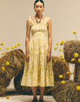 Yellow Smocked Long Dress