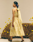 Yellow Smocked Long Dress