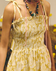 Yellow Smocked Long Dress