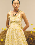 Yellow Smocked Long Dress