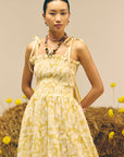 Yellow Smocked Long Dress