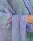 Green Field Embroidered Suit Set