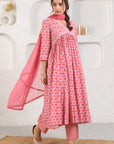 Pink Gathered Suit Set