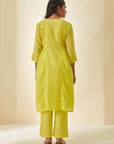 Lime Green Bandhani Short Kurta