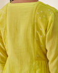 Lime Green Bandhani Short Kurta
