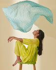 Lime Green Bandhani Gathered Shirt