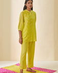 Lime Green Bandhani Block Co-ord Set