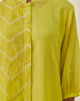 Lime Green Bandhani Block Co-ord Set