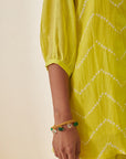 Lime Green Bandhani Block Co-ord Set