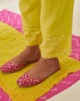 Lime Green Bandhani Block Co-ord Set