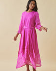 Pink Bandhani Straight Dress