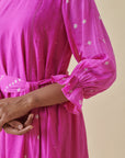 Pink Bandhani Straight Dress