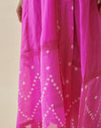 Pink Bandhani Straight Dress