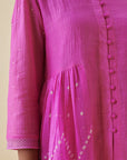 Pink Bandhani Side Gathered Shirt