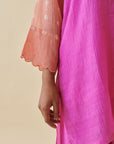 Pink Bandhani Scallop Co-ord Set