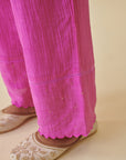 Pink Bandhani Scallop Co-ord Set
