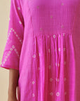 Pink Bandhani Straight Suit Set