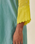 Teal Bandhani Scallop Co-ord Set