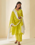 Lime Green Bandhani Dupatta