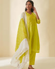 Lime Green Bandhani Dupatta