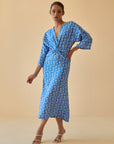Blue Jaal Knot Dress