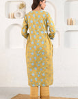 Mustard Gathered Kurta