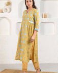 Mustard Gathered Kurta