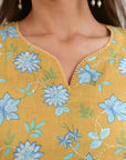 Mustard Gathered Kurta