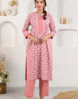 Pink Blue Sequins Kurta