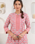 Pink Blue Sequins Kurta