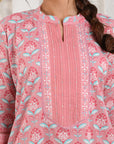 Pink Blue Sequins Kurta