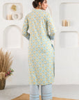 Blue Pintucked Yoke Kurta