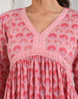 Pink Gathered Kurta
