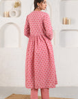 Pink Gathered Kurta