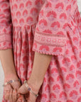 Pink Gathered Kurta