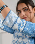 Blue Scallop Flower Kurta