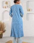 Blue Scallop Flower Kurta