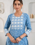 Blue Scallop Flower Kurta