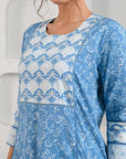 Blue Scallop Flower Kurta