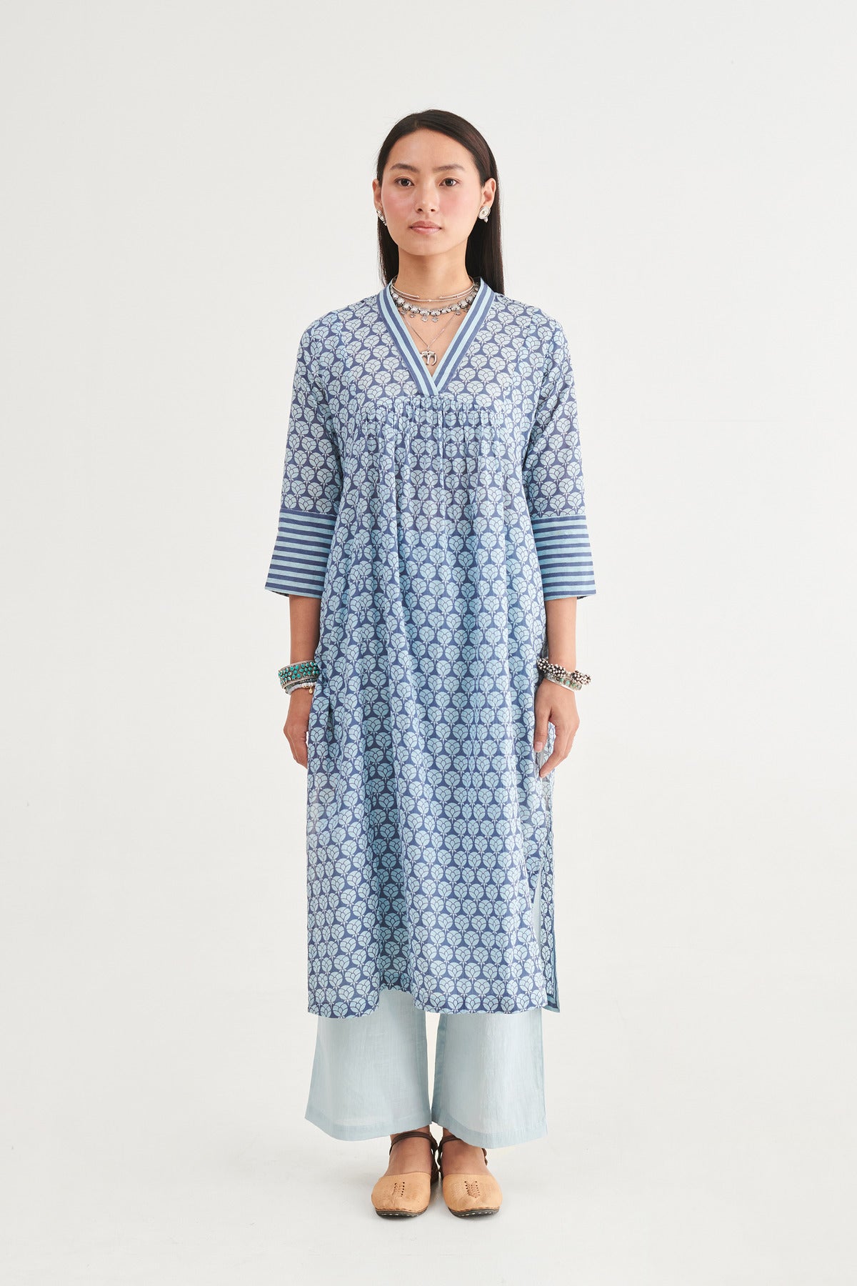 Indigo Gathered Kurta
