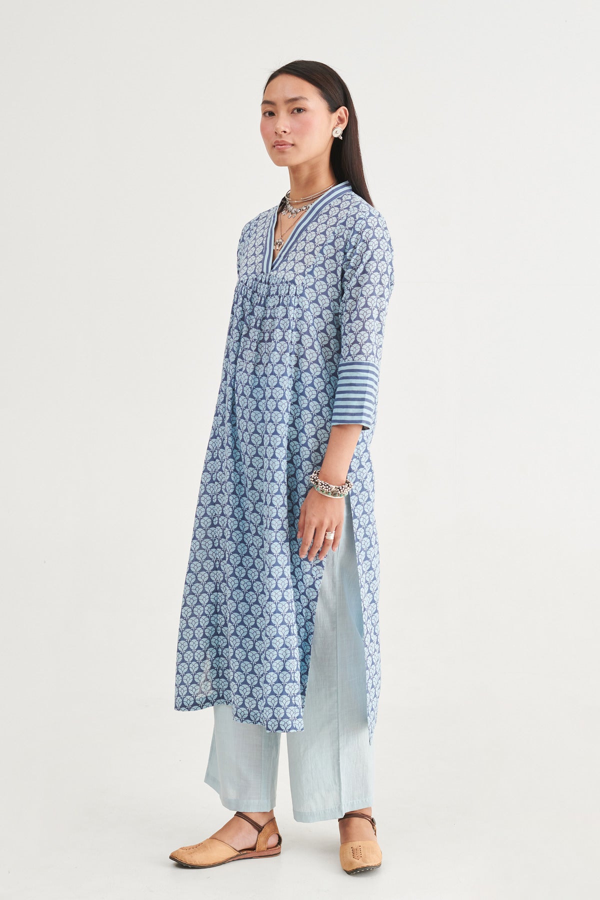 Indigo Gathered Kurta