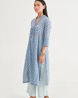 Indigo Gathered Kurta
