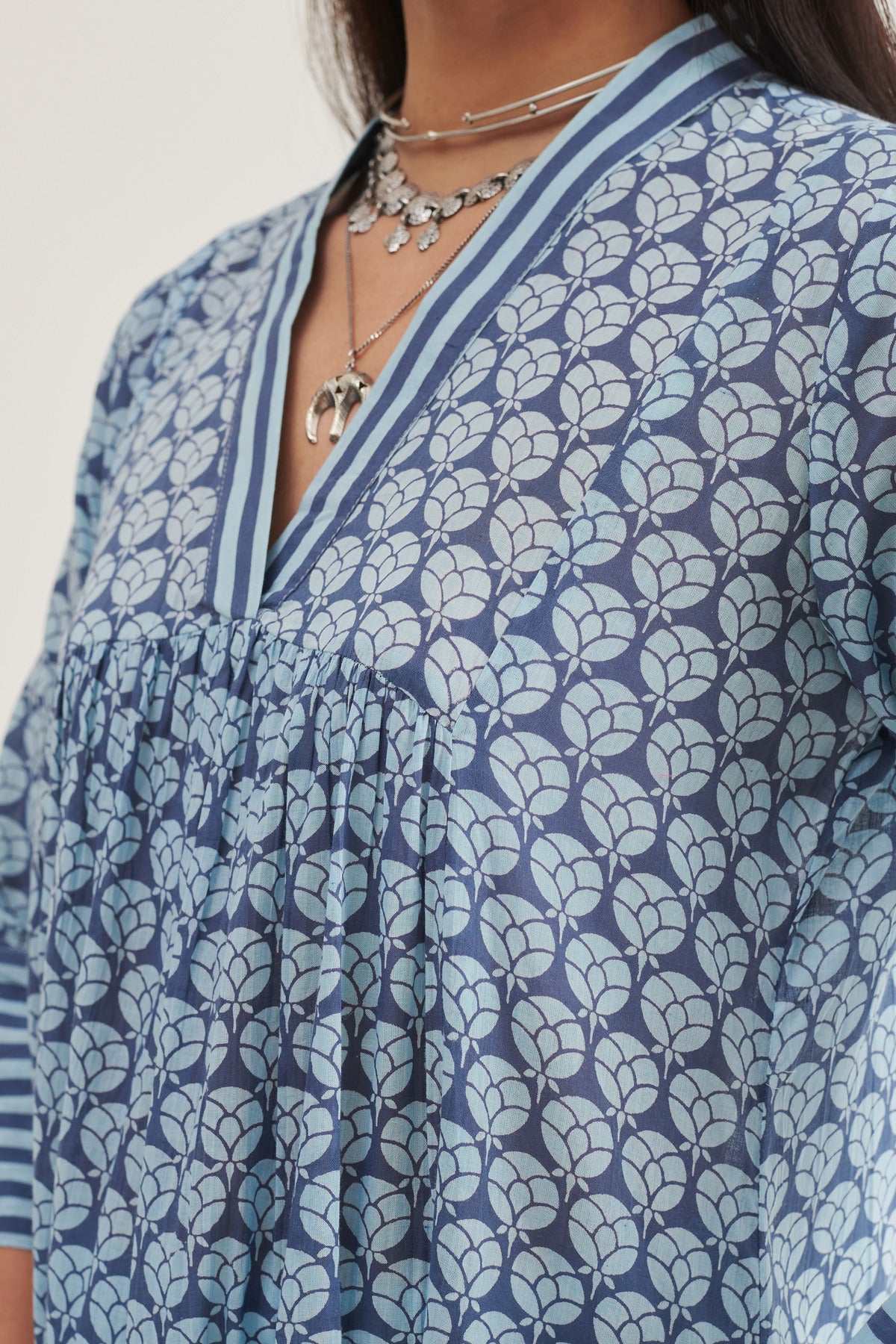 Indigo Gathered Kurta