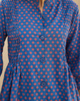 Blue Smocked Kurta