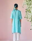 Blue Floral Kurta